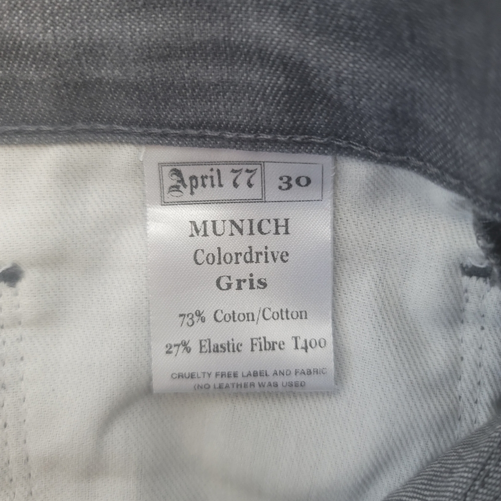 APRIL 77 Joey Munich Tuxedo Gris Sz 30 Jeans - Picture 9 of 9